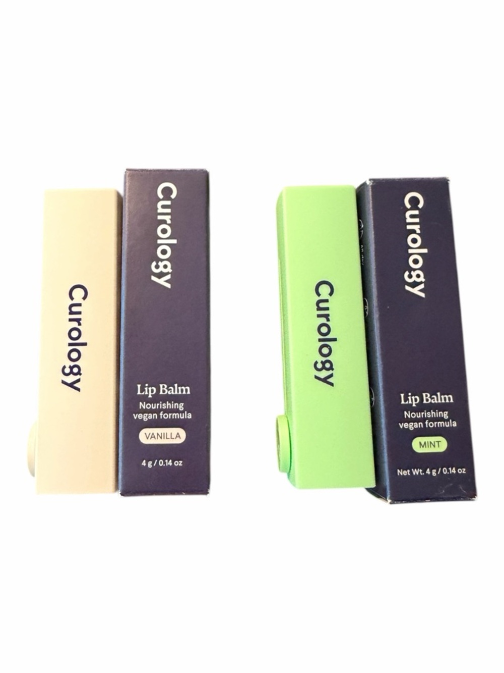 Curology Lip Balm Duo Vanilla Plus Mint Set Vegan Hydrating Skincare NEW
